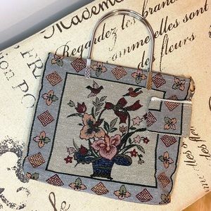 Vintage Flower Embroidered Small Handbag Purse